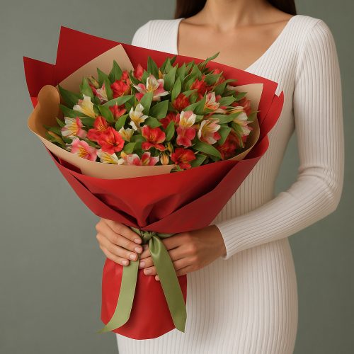 Букет «Альстромерия в красном»